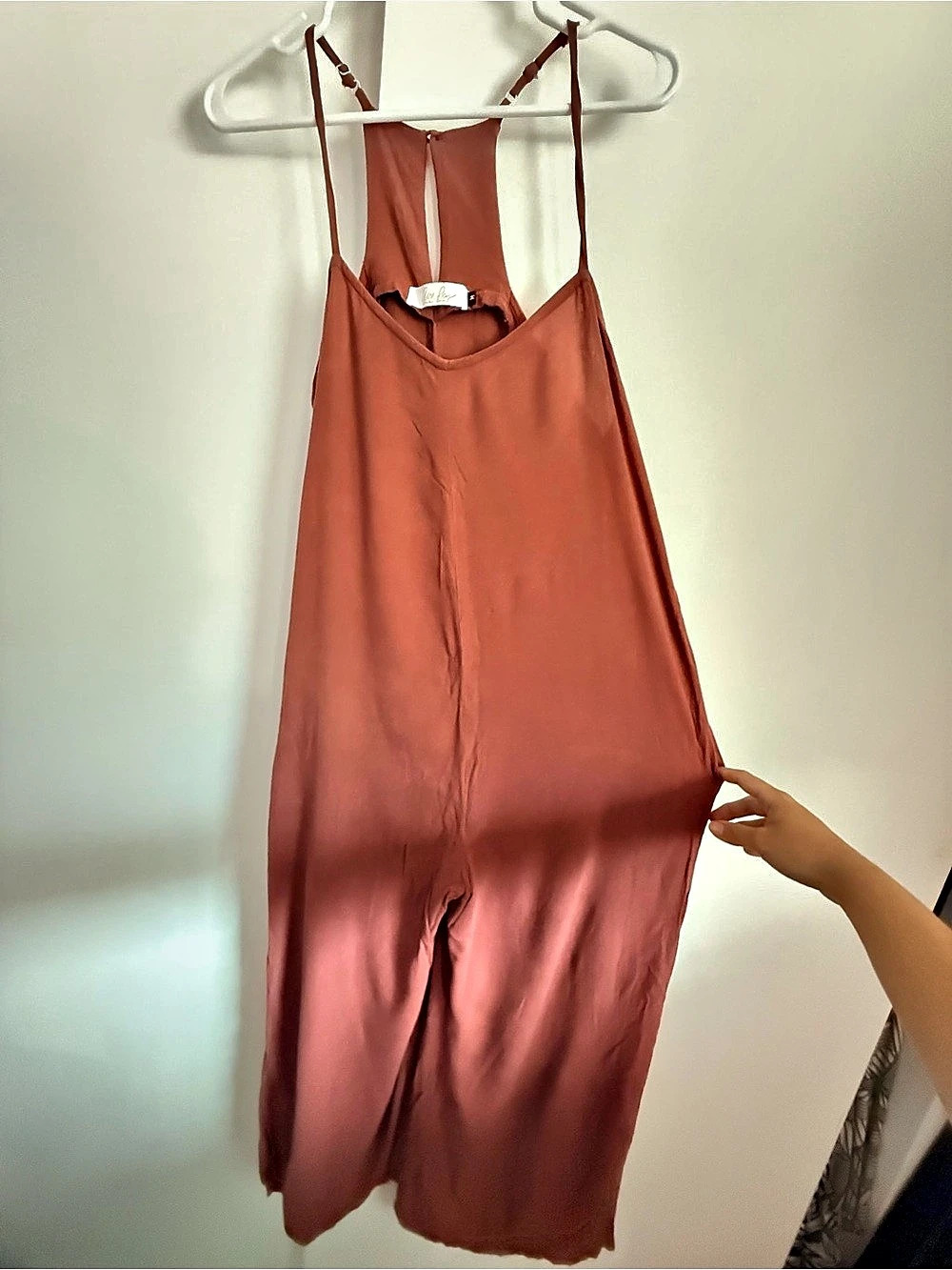 Ava Sky/Foghting Eel Wide-Leg Jumpsuit in Terracotta Pink Size Medium